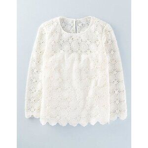 BODEN Floral Lace Top, NEVER WORN, white, Size 4